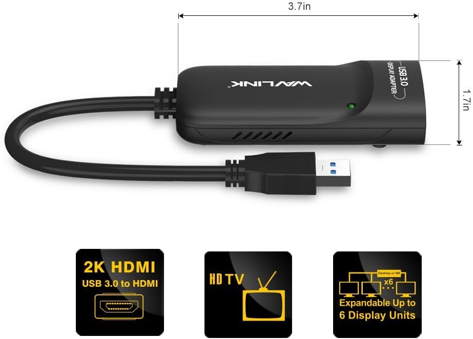 USB 3.0 to HDMI Video Graphics Adapter with Audio Port, Pack of 2 X703939