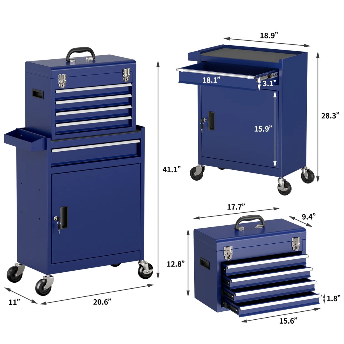 5 Drawer Mechanic Tool Chest with Wheels Rolling Tool Box Cabinet G42109