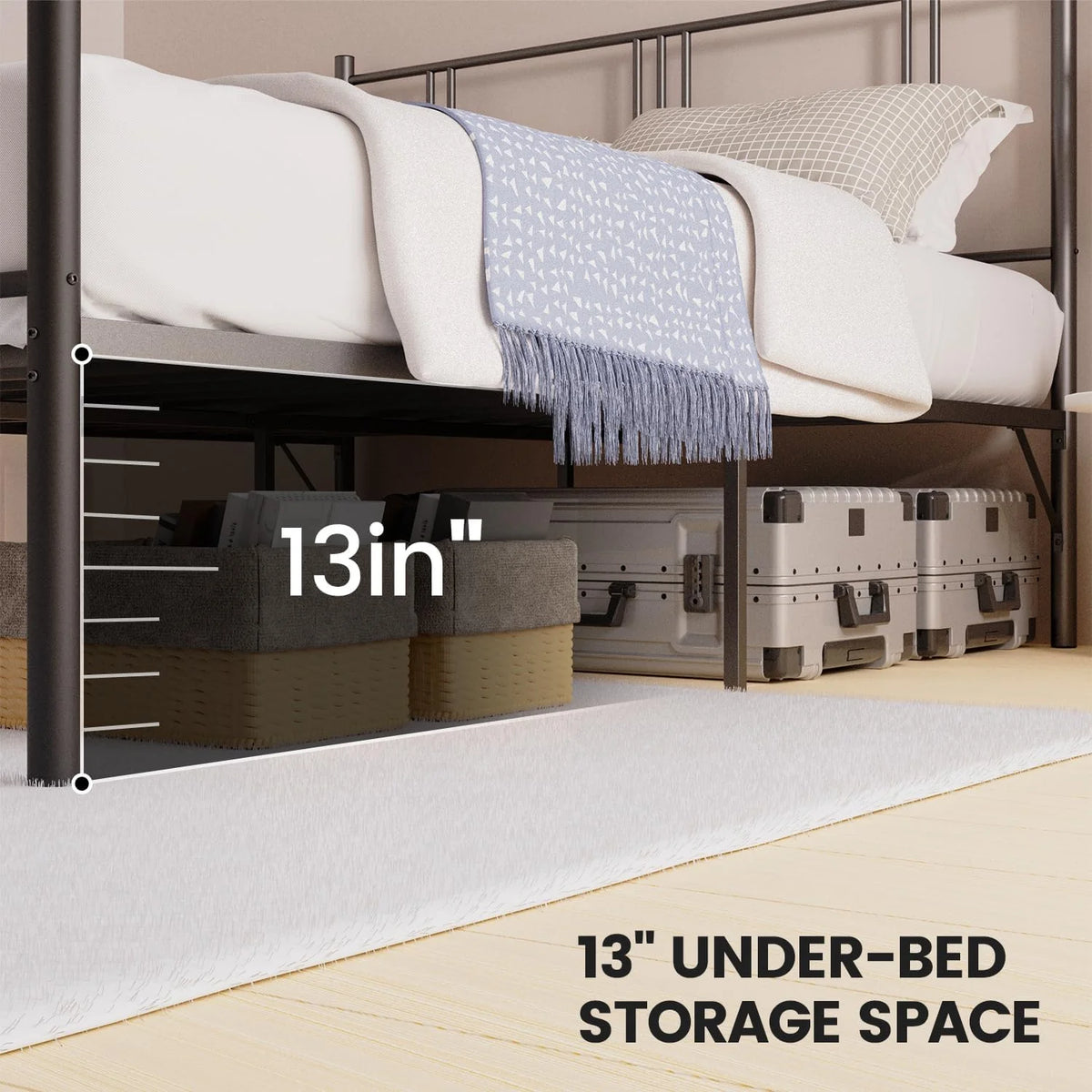 Queen Steel Bed Frame with Headboard Footboard F727464