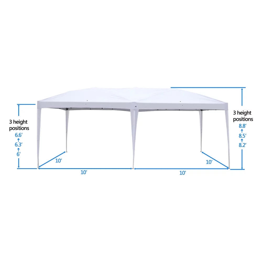 10'X20' Pop up Canopy Tent White Q524