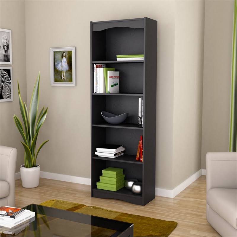 Midnight Black 72-Inch Tall Bookcase I3277
