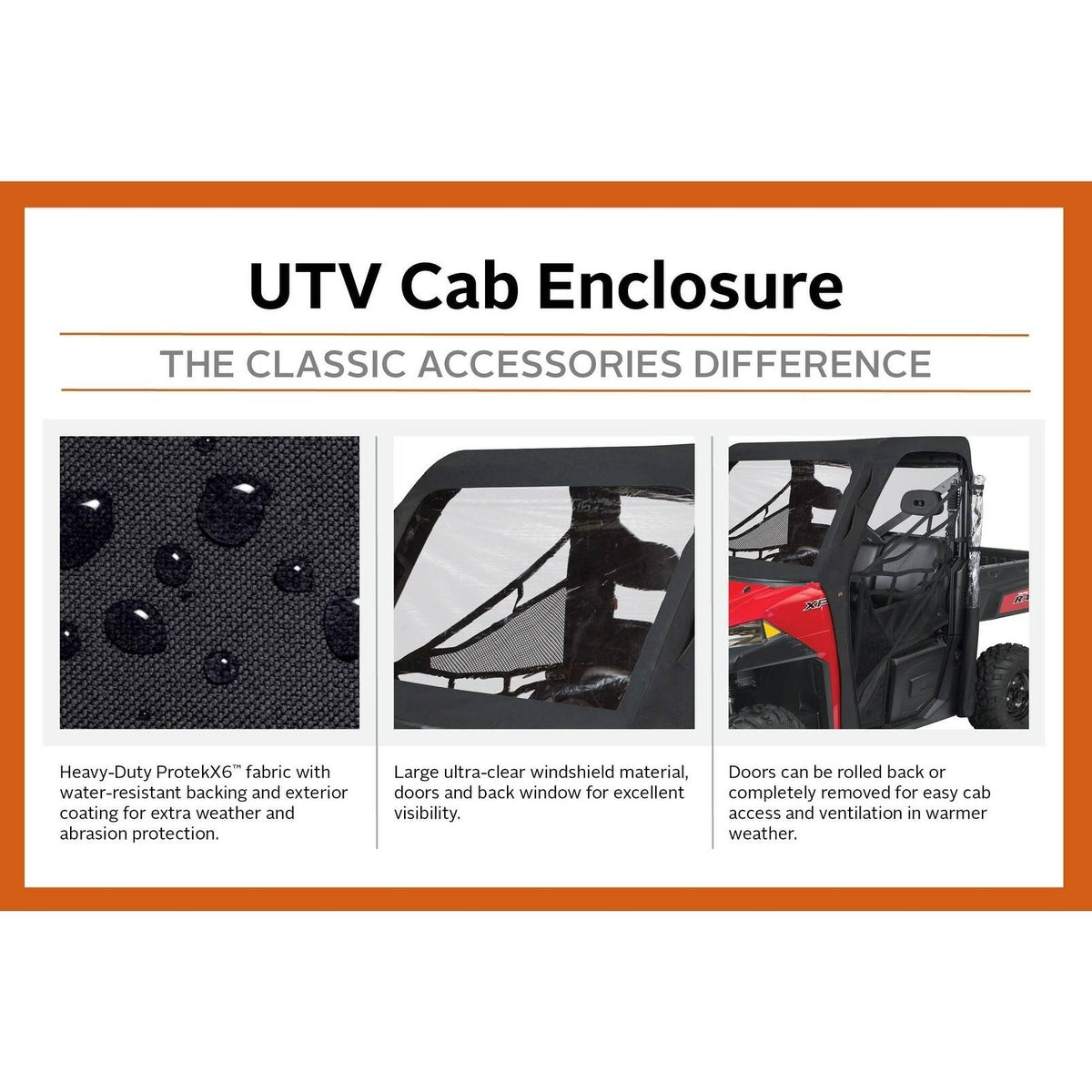 Black UTV Cab Enclosure A156