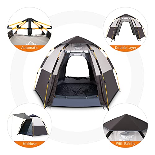 Waterproof Instant Camping Tent, 2/3/4 Person Double Layer Dome Tent K733