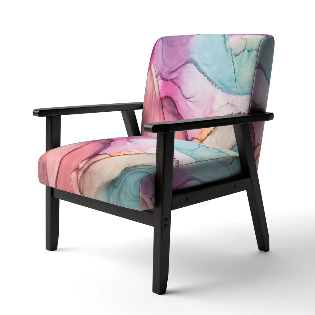 Purple Turquoise Marble Upholstered Accent Chair K48969