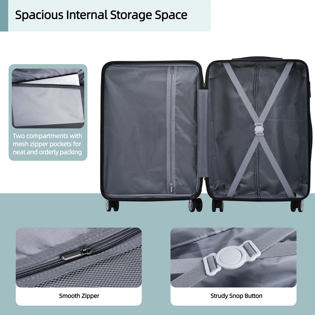 3 Piece Hard Shell Luggage Set with TSA Lock F1848