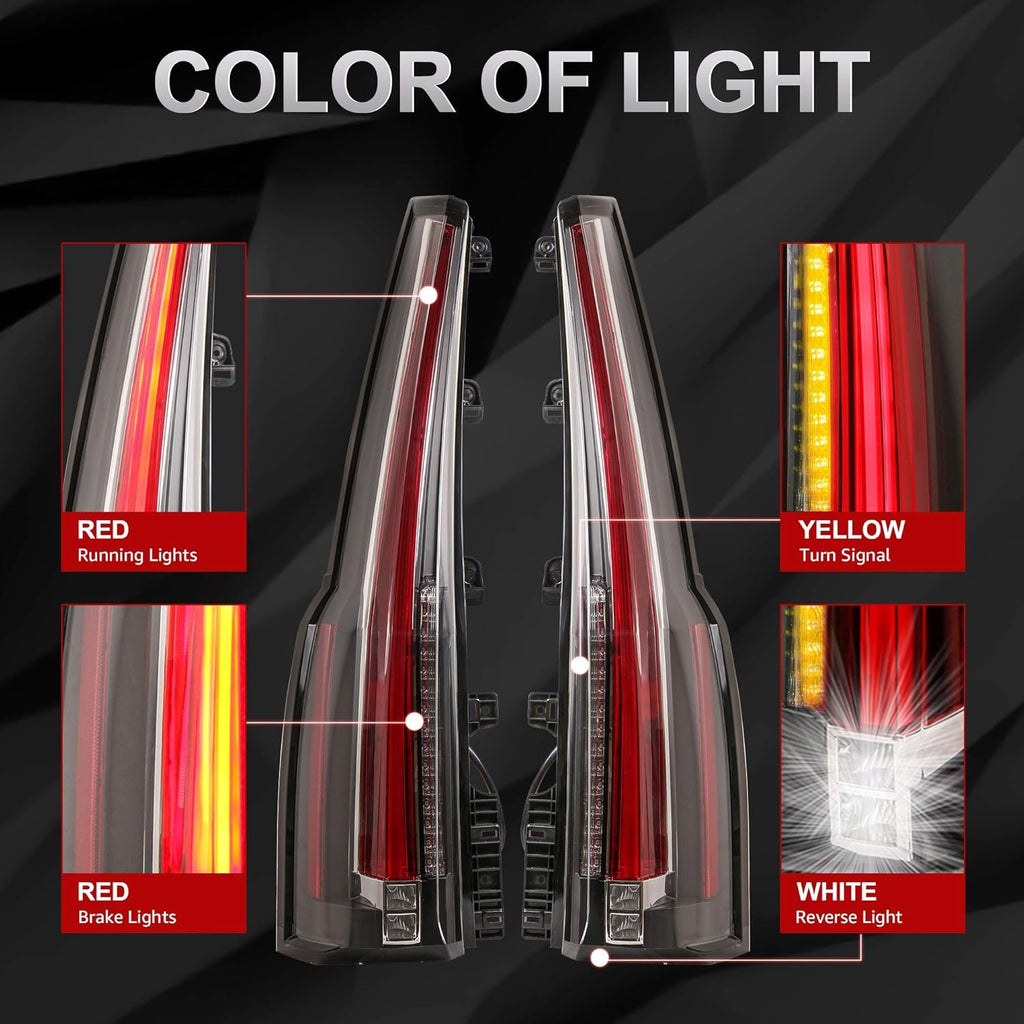 Set of 2 Red Clear LED Tail Lights Brake Lamp C928
