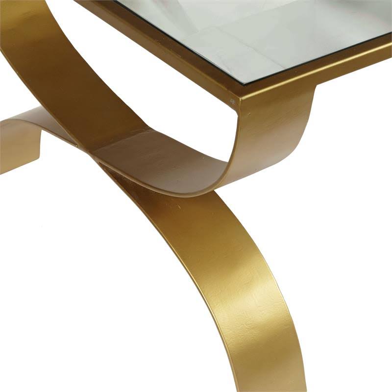 Gold Glass Top End Table X97985
