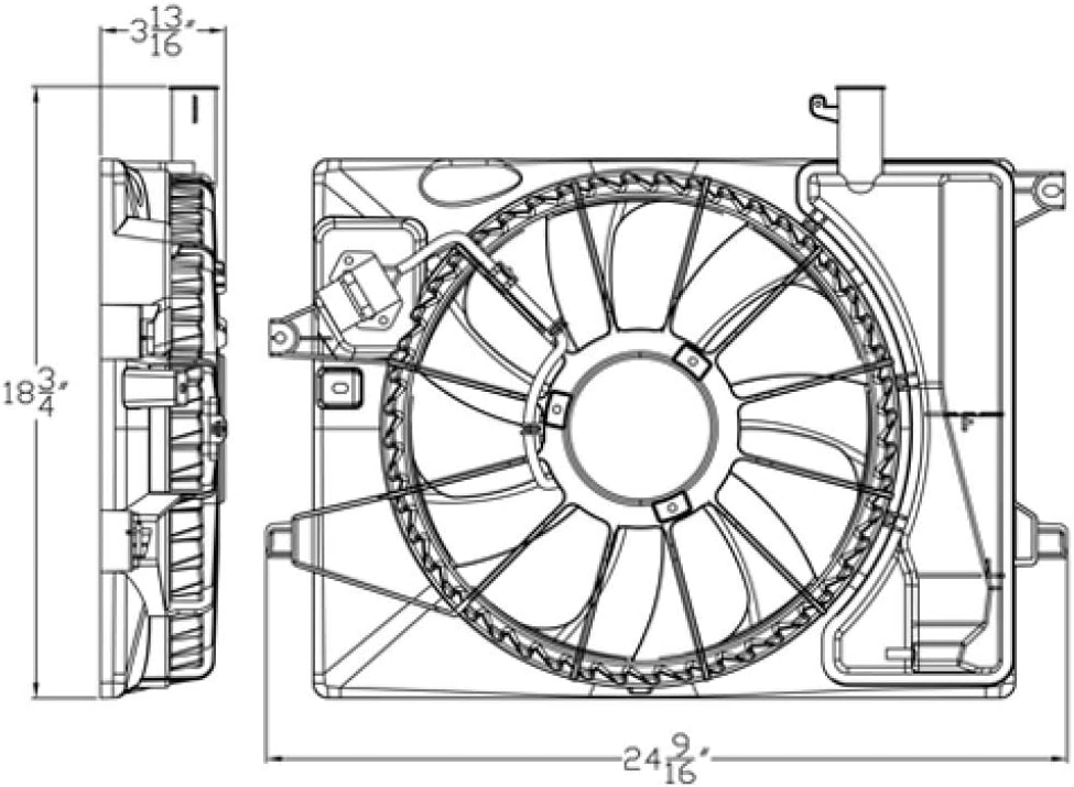 Radiator and A/C Condenser Fan Assembly 2014 2015 2016 S860455