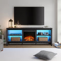 Black 70 inch Fireplace TV Stand P956090