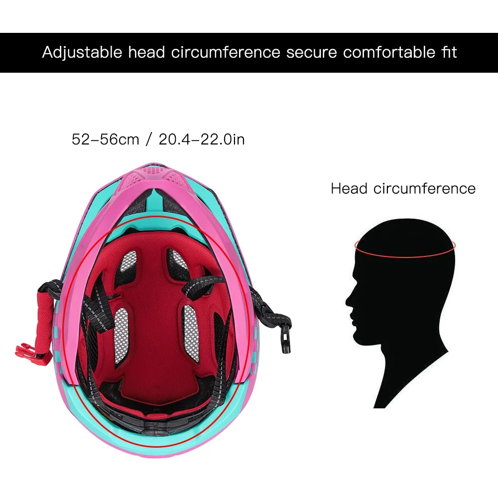 Kid Bike Full Face Helmet with Taillight and Detachable Chin Guard L824