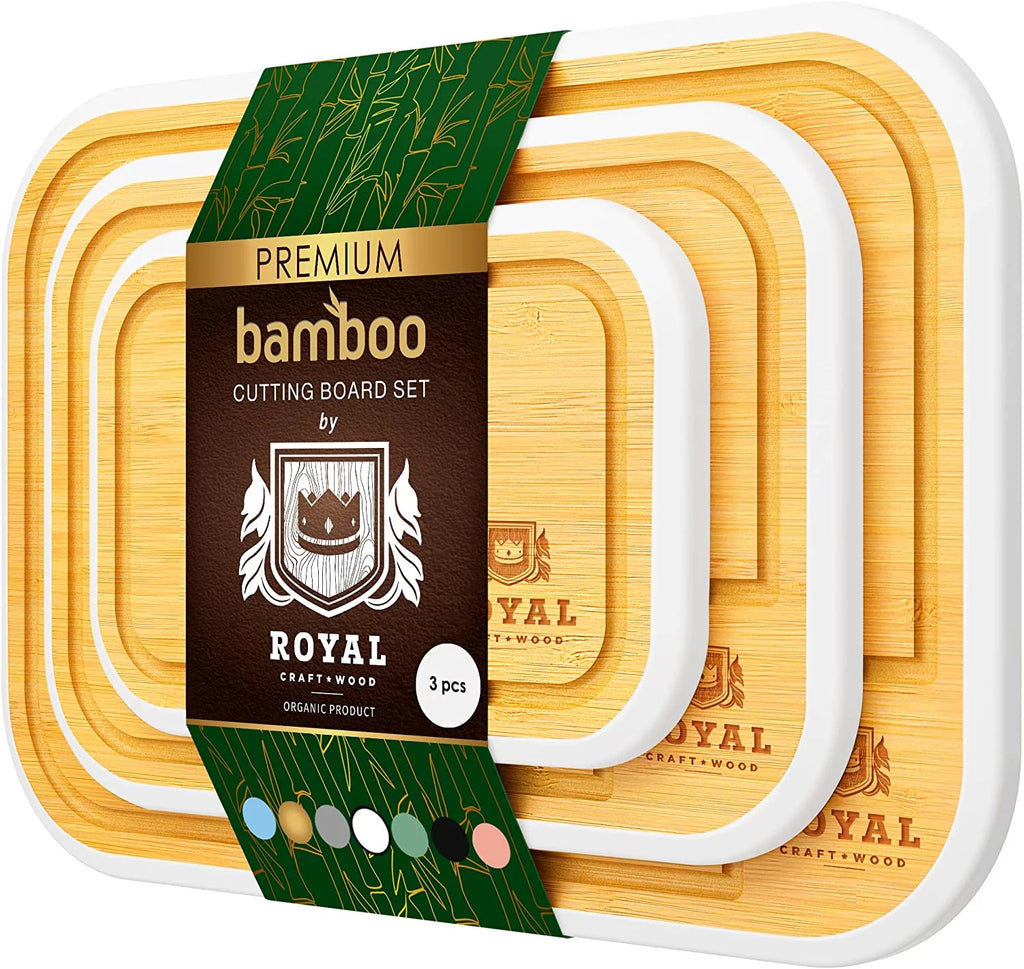 Bamboo Cutting Board with Juice Groove 3-Piece Set O817811