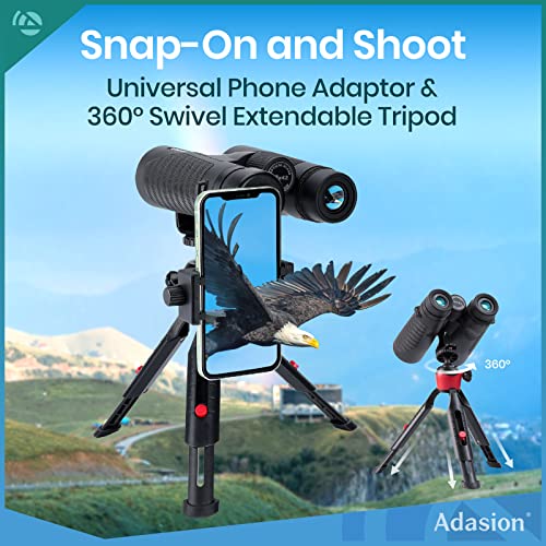 12x42 HD Waterproof Binoculars with Phone Adapter and Tripod O2792