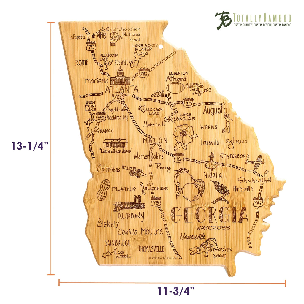 Georgia State Shaped Bamboo Cutting Board S808289