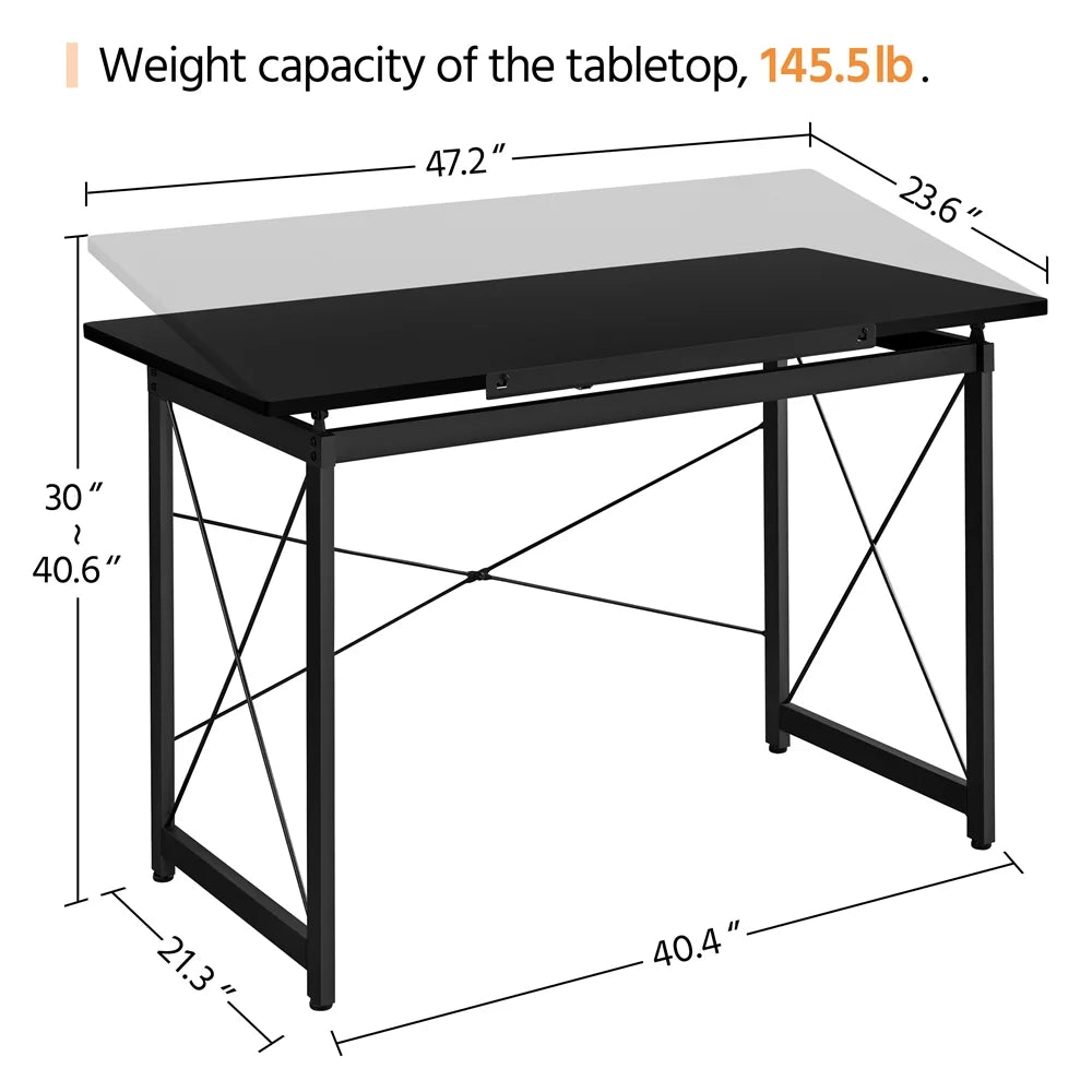 Black Adjustable Drafting Table X74588