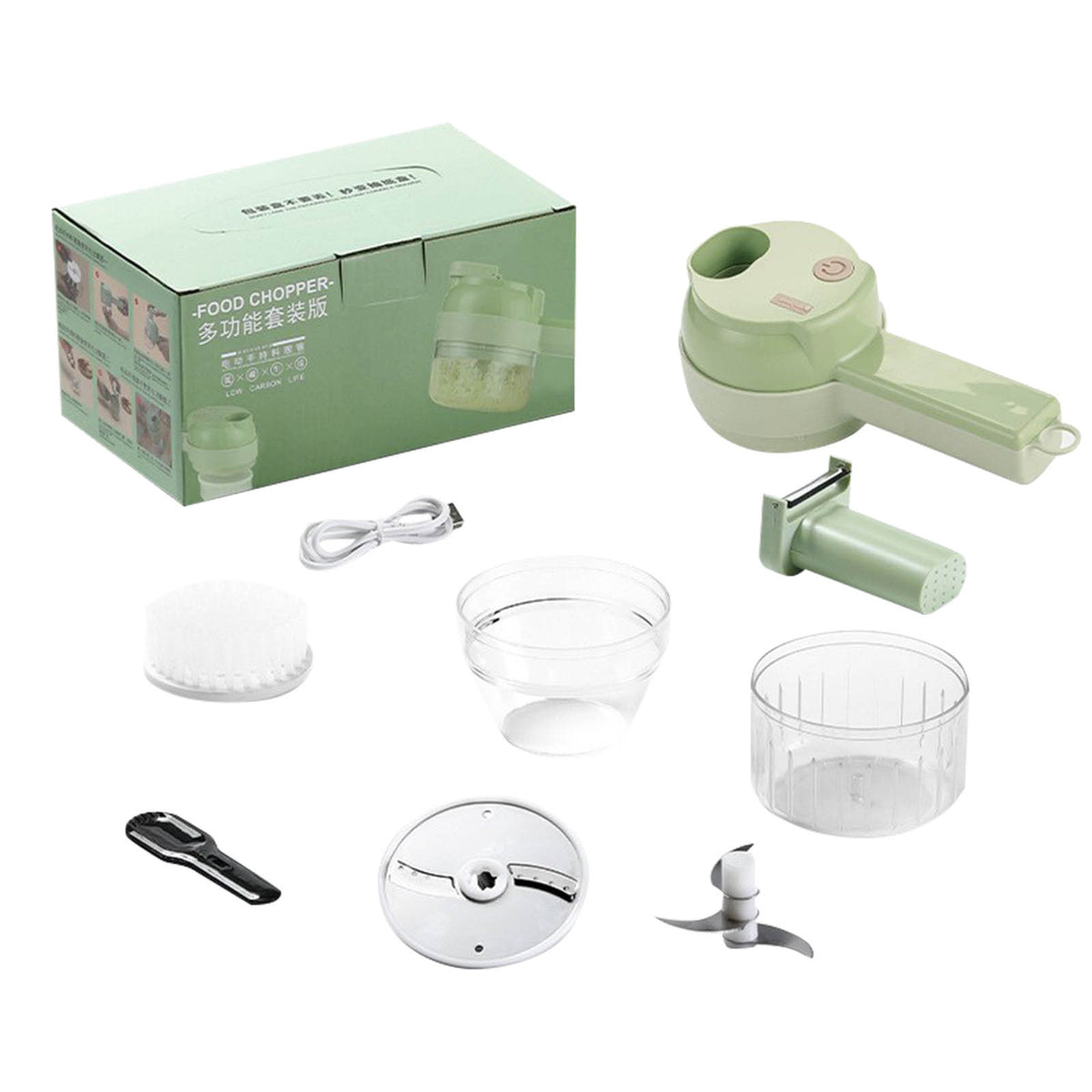 4 In 1 Rechargeable Electric Vegetable Cutter Food Processor A8620