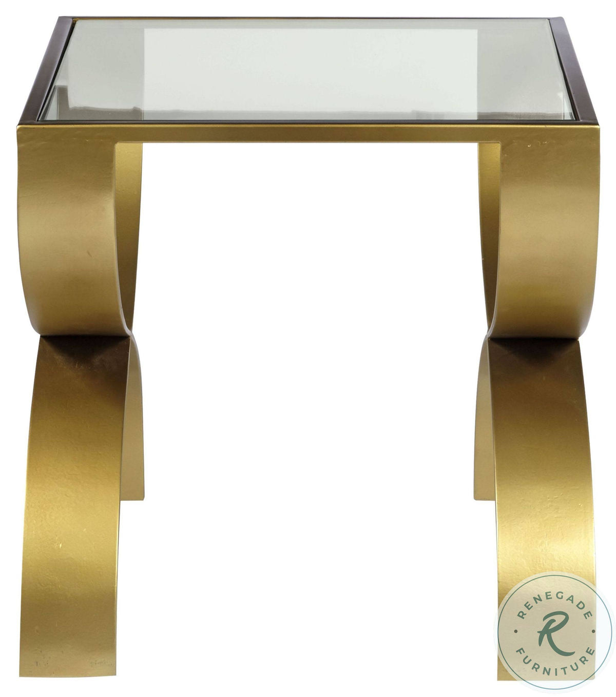 Gold Glass Top End Table X97985