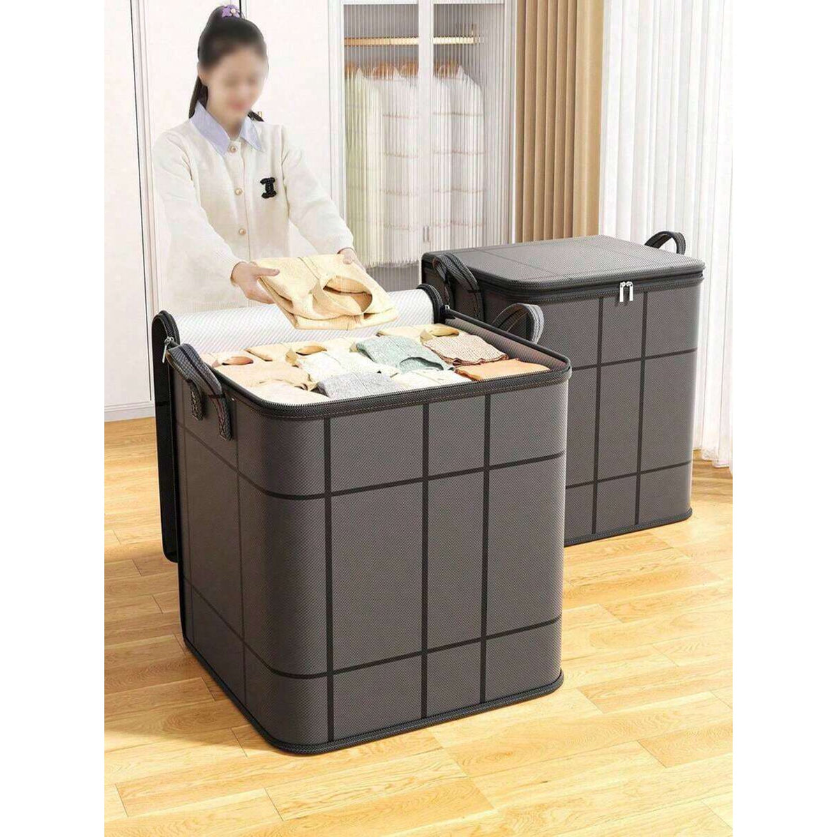 Black Thickened Foldable Storage Bag Y95096