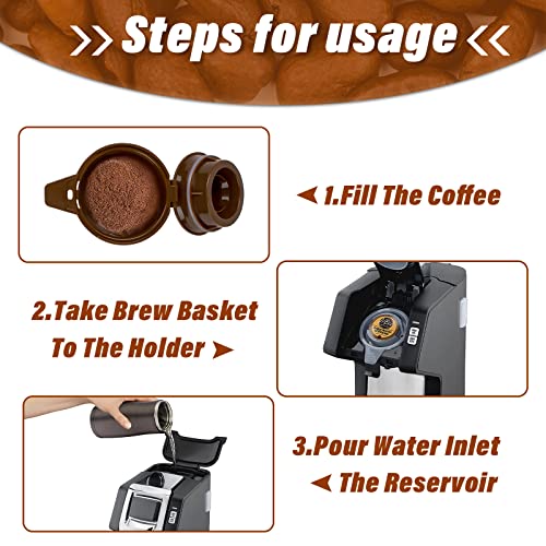 Single Serving Ground Coffee Brew Filter Holder Basket Reusable Coffee Filter Brown E648443