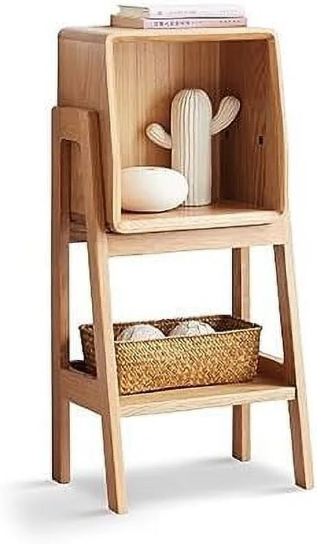 Solid Oak Wood 2 Tier End Table T30293