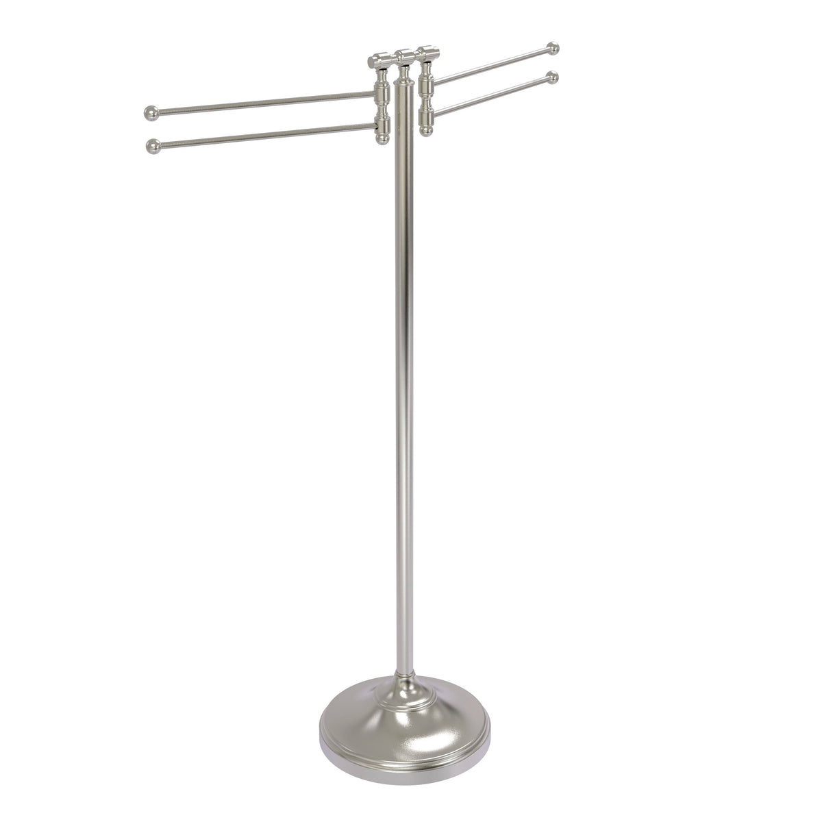 Matte Gray Towel Stand with 4 Pivoting Swing Arms Q18459