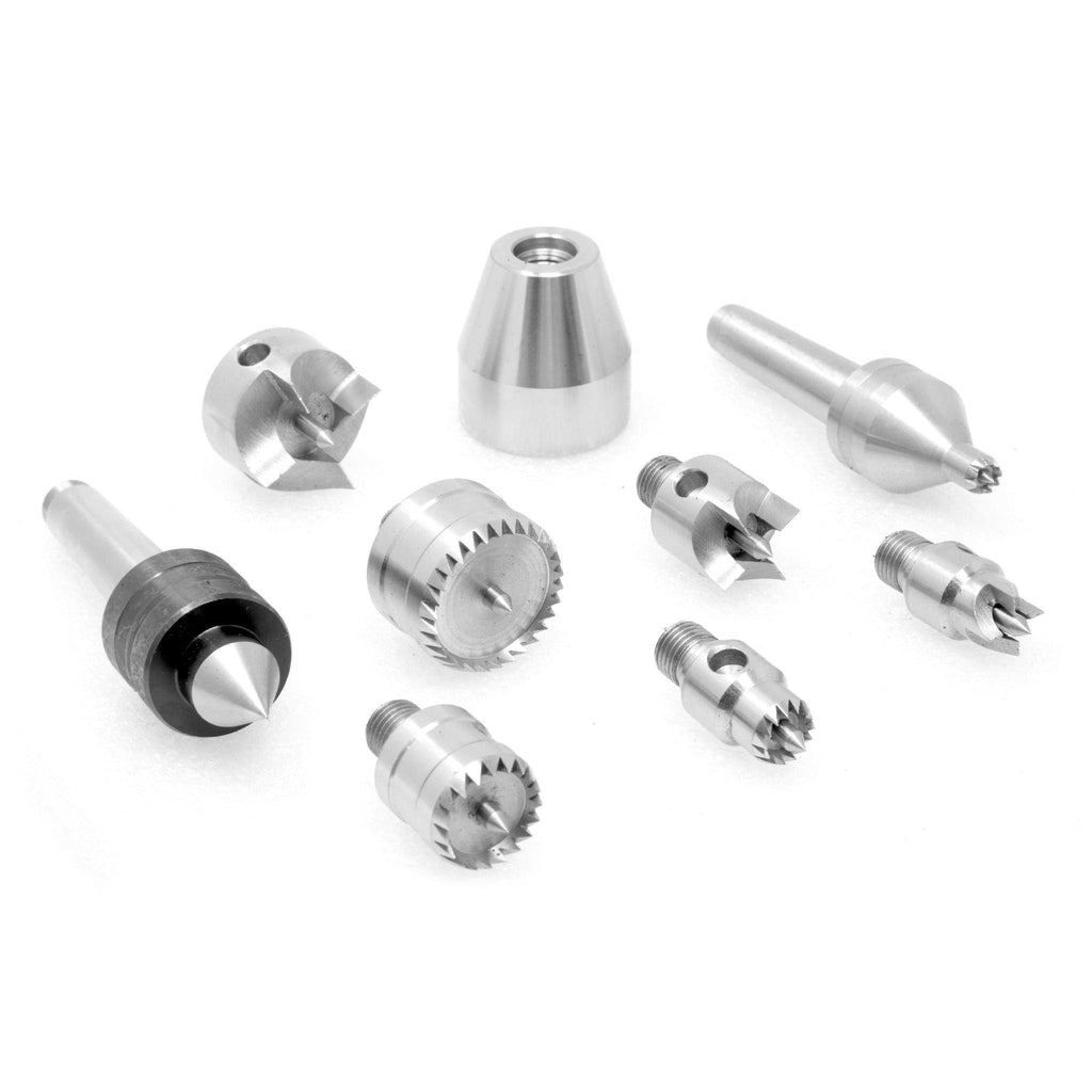 9-Piece Wood Lathe Drive and Live Center Kit with Aluminum Case F87090