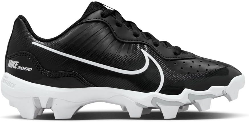 Boy's Rubber Baseball Cleats Black White T20471