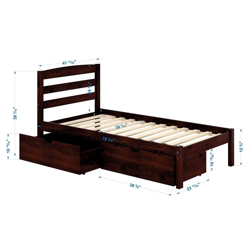 Twin Bed with Two Storage Drawers Y825