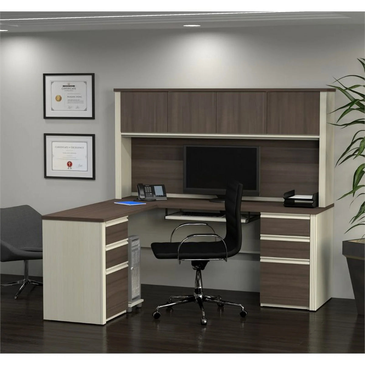 L-Desk with Hutch Y4243