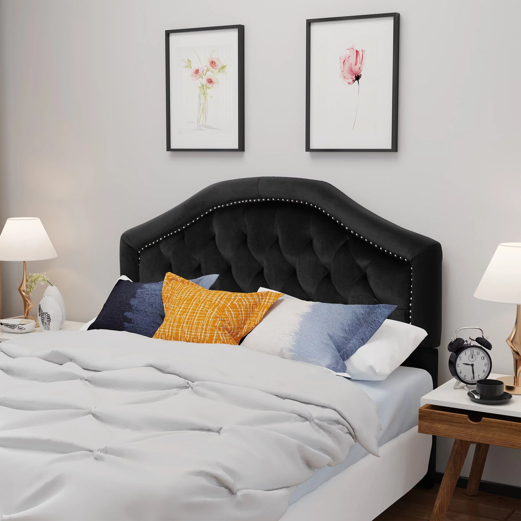 Black Velvet Queen/Full Headboard G2725