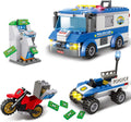 City Police Building Set with Prison Truck, Police Car, Motorcycle, ATM, Safe, 222 Pieces L291948