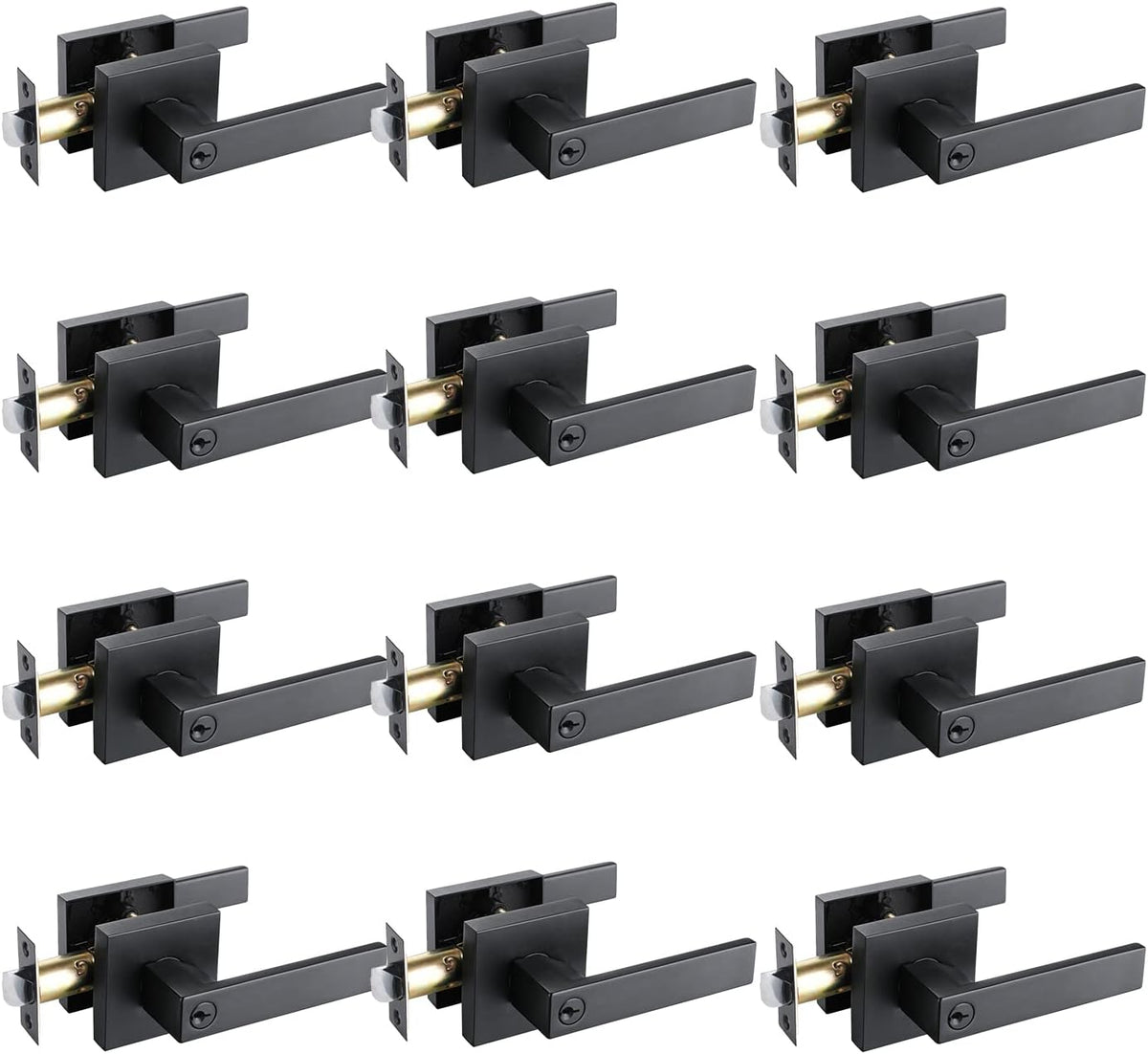 Matte Black Zinc Alloy Privacy Door Lever Lock C301