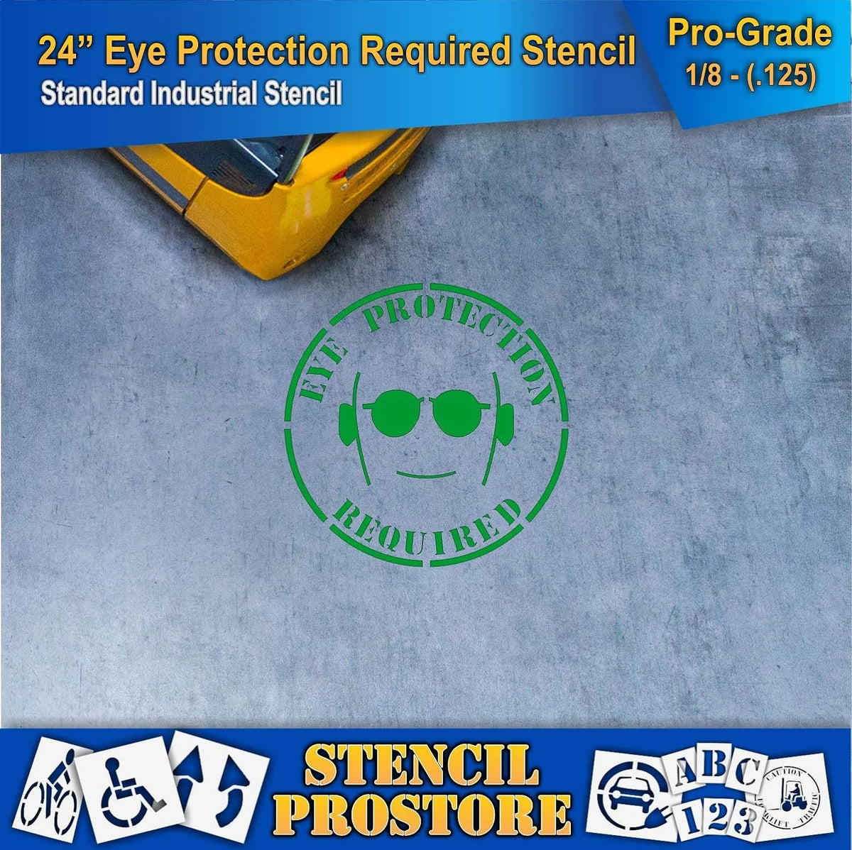 Eye Protection Floor Marking Stencil 24 Inch L3933