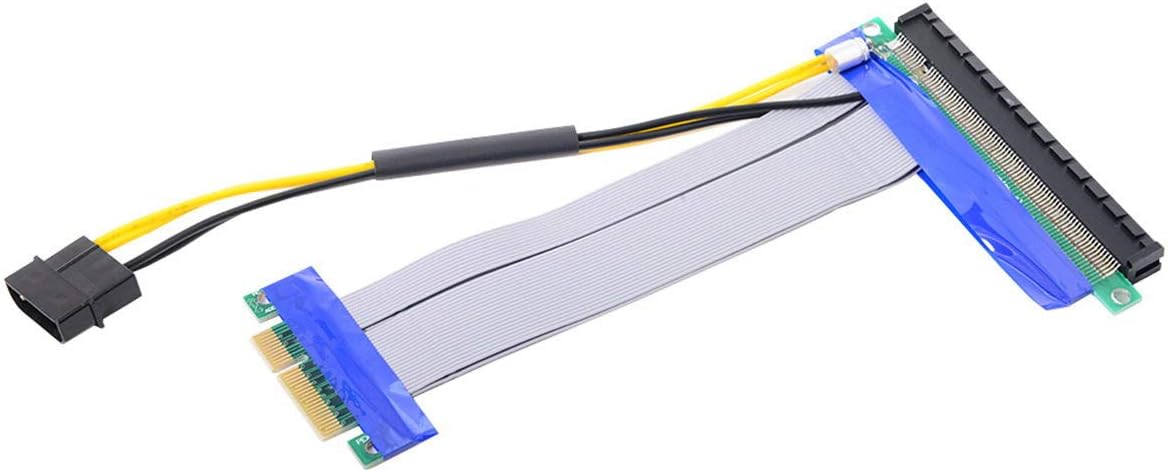 PCI-E Express 4X to 16x Riser Card Adapter with 4pin Power 15cm R2308