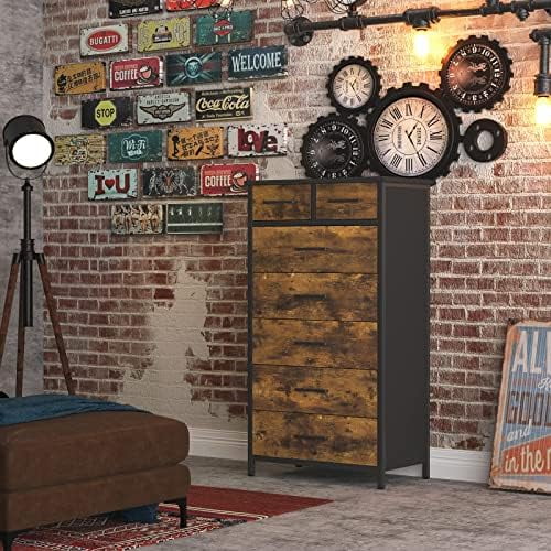 6 Drawer Industrial Wood Dresser E4886