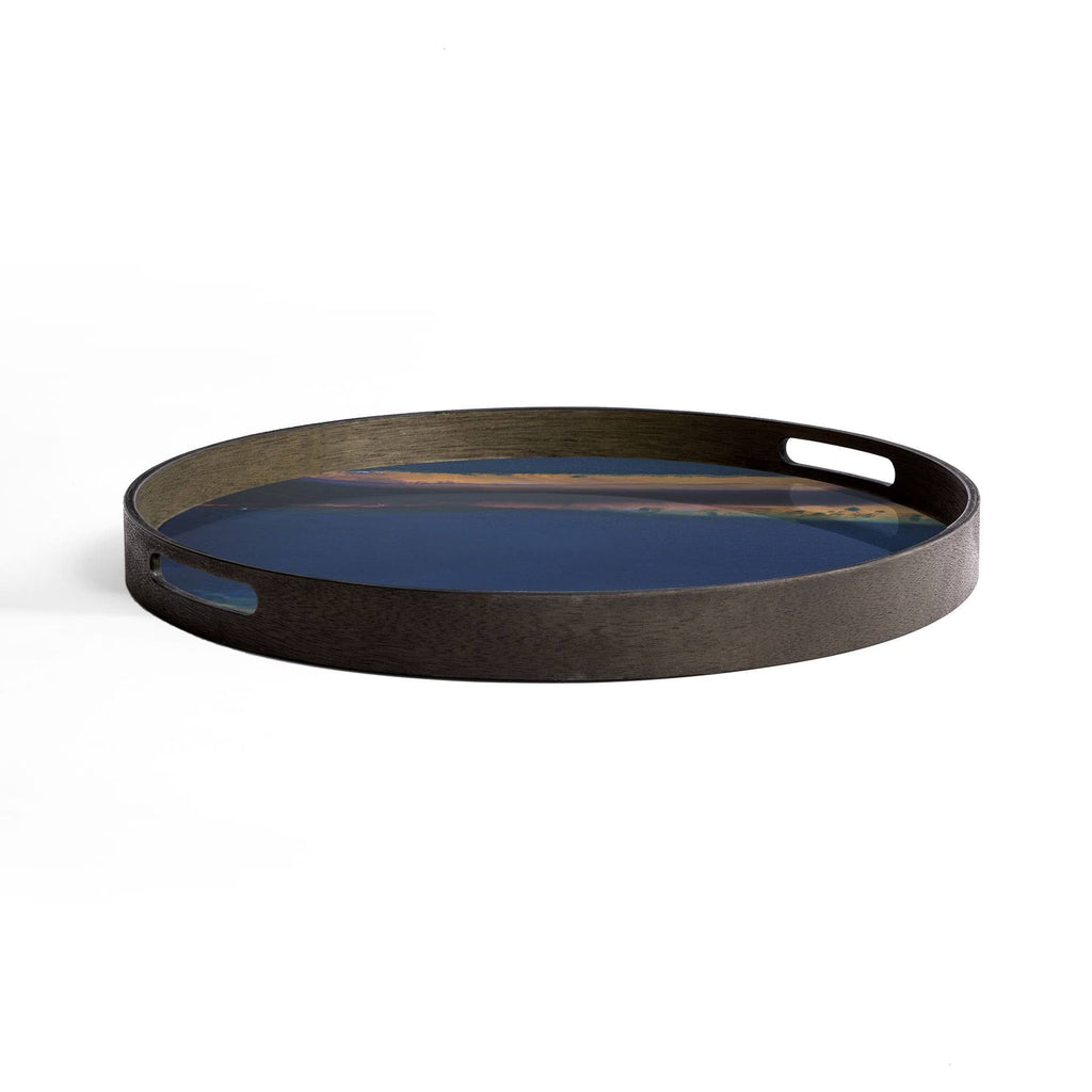 Indigo Organic Glass Round Tray H504212