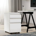 White 3-Drawer Mobile Vertical Filing Cabinet J706