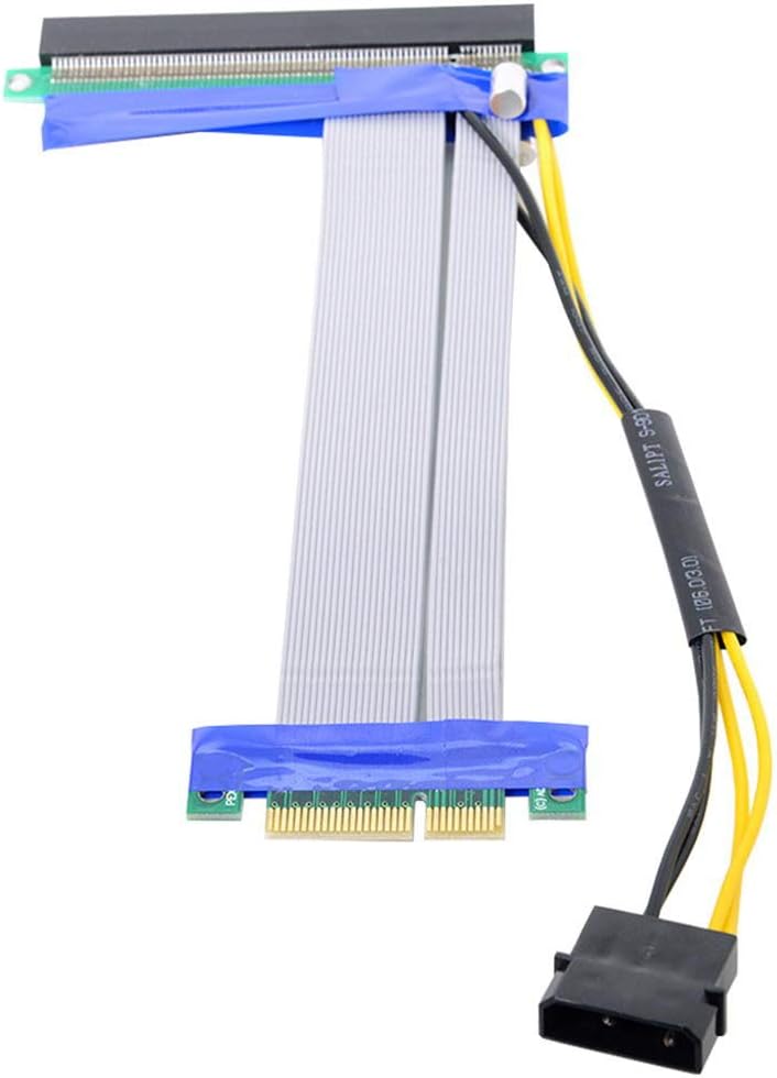 PCI-E Express 4X to 16x Riser Card Adapter with 4pin Power 15cm R2308