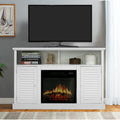White Fireplace TV Stand with Adjustable Shelves S54424