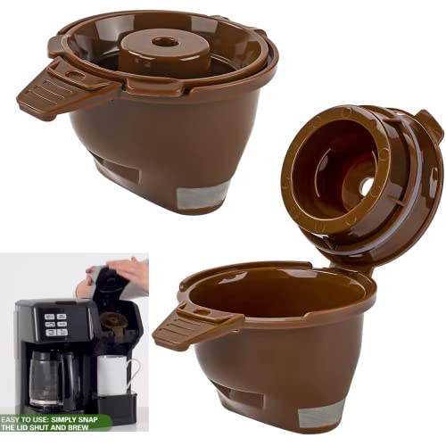 Single Serving Ground Coffee Brew Filter Holder Basket Reusable Coffee Filter Brown E648443