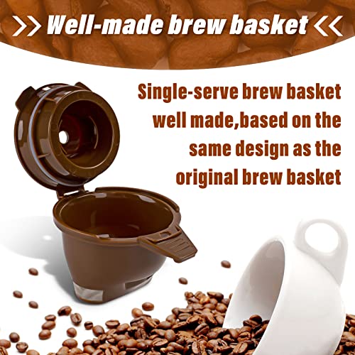 Single Serving Ground Coffee Brew Filter Holder Basket Reusable Coffee Filter Brown E648443