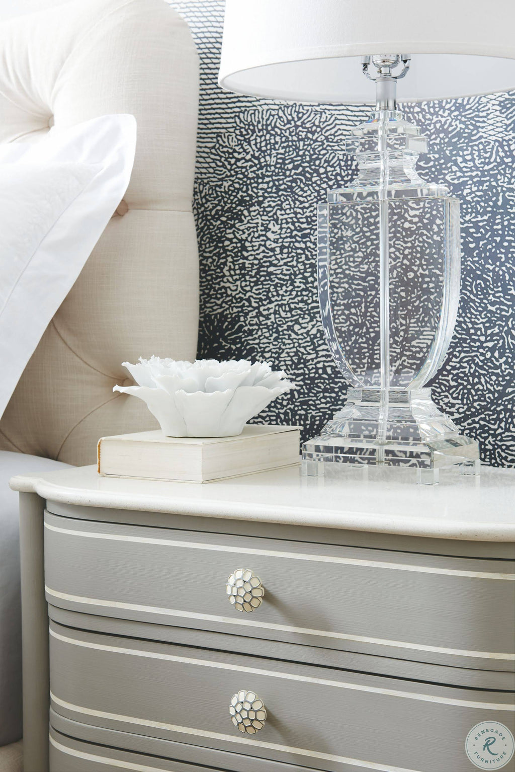 Gray Four Drawer Nightstand O816954