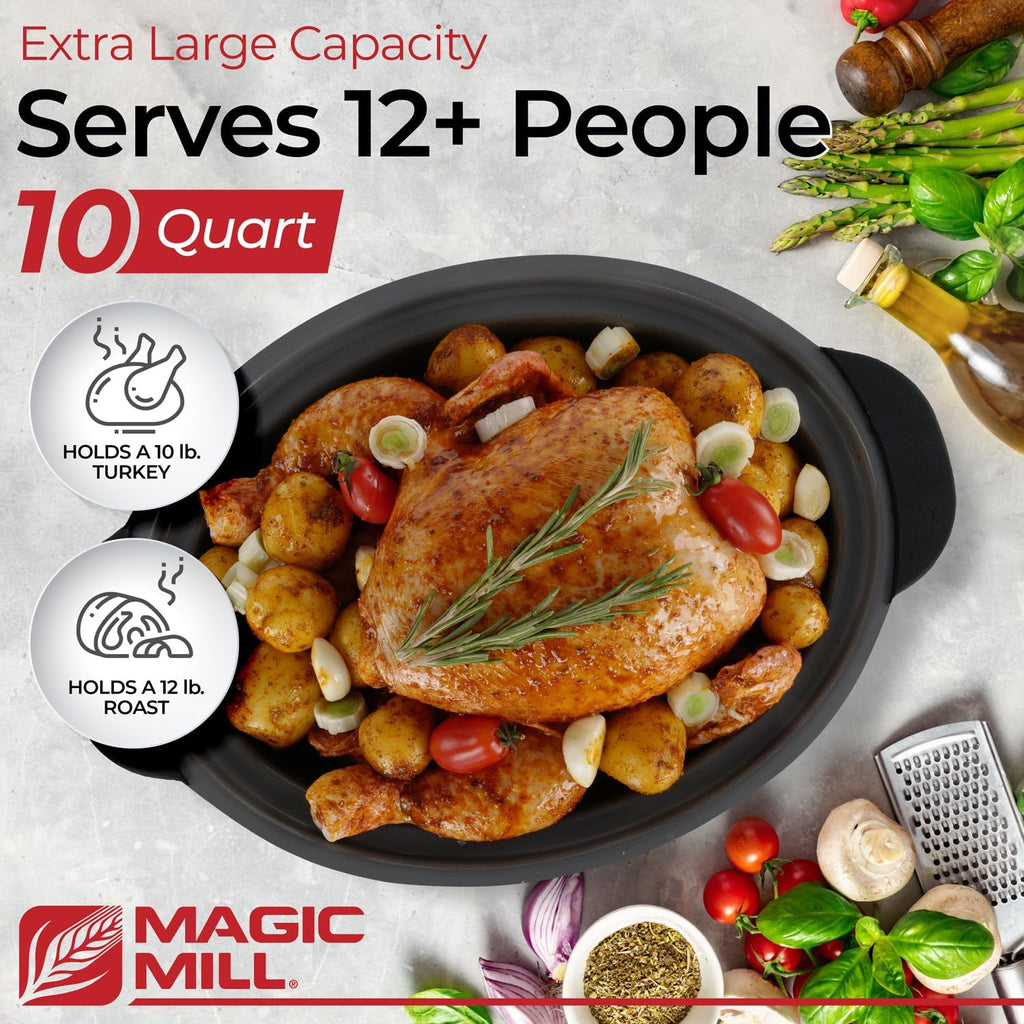 10 Quart Non-Stick Slow Cooker with Tempered Glass Lid F653
