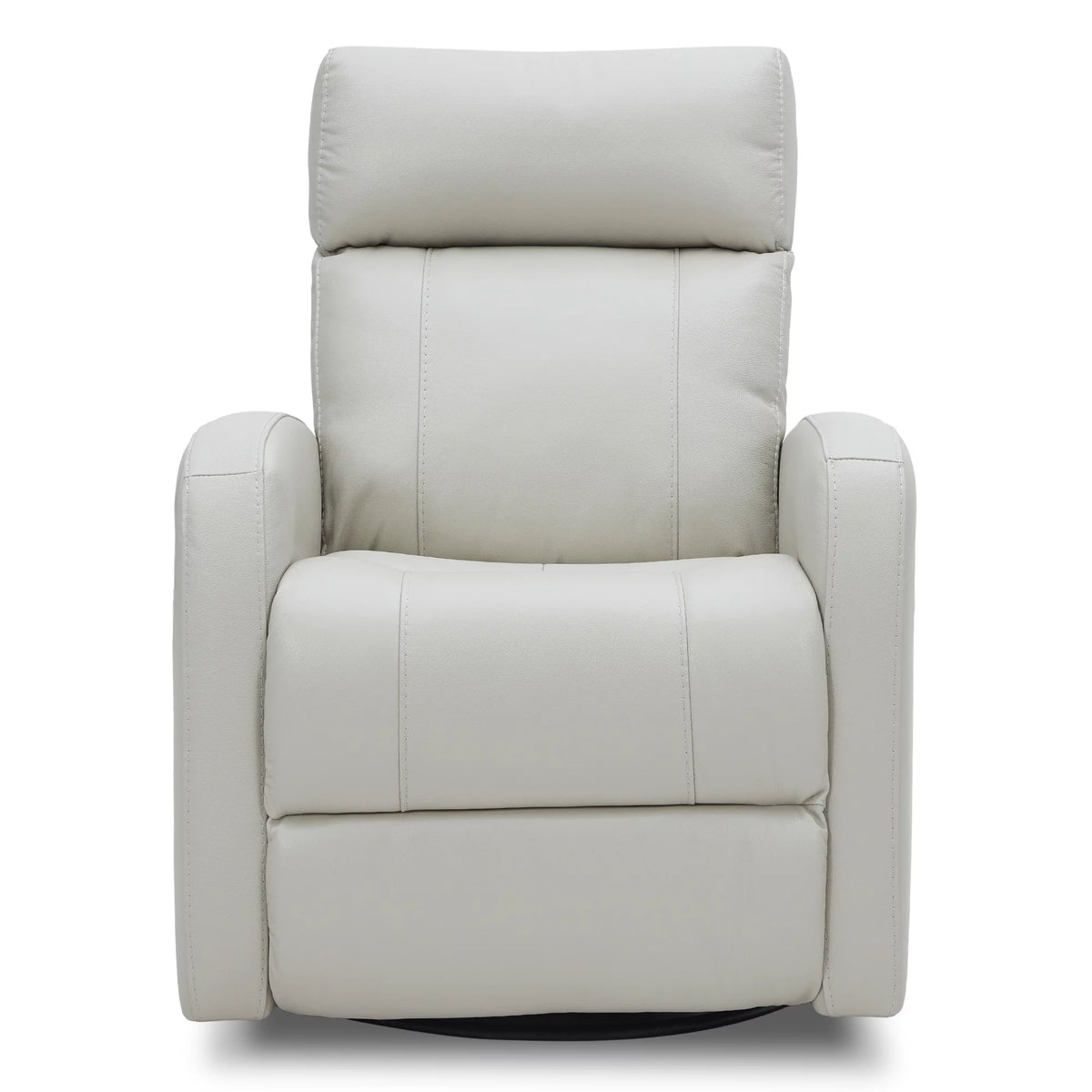 White Leather Power Swivel Glider Recliner W6069