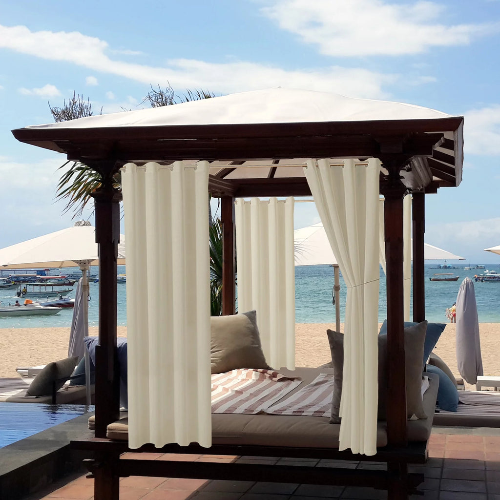 Blackout Outdoor Curtains 52*108 in 2 Panel Beige P556