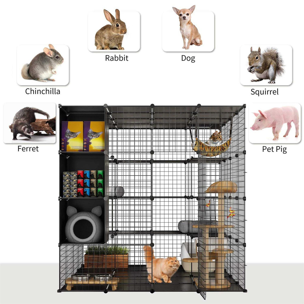 Large Indoor Metal Cat Cage with Hammock K292652