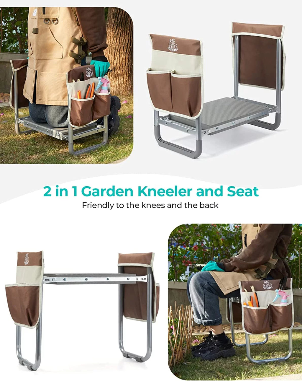 Folding Garden Kneeler Seat Portable Gardening Bench Stool M240
