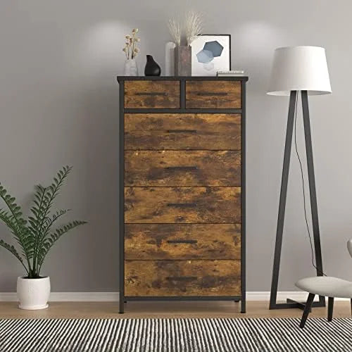 6 Drawer Industrial Wood Dresser E4886