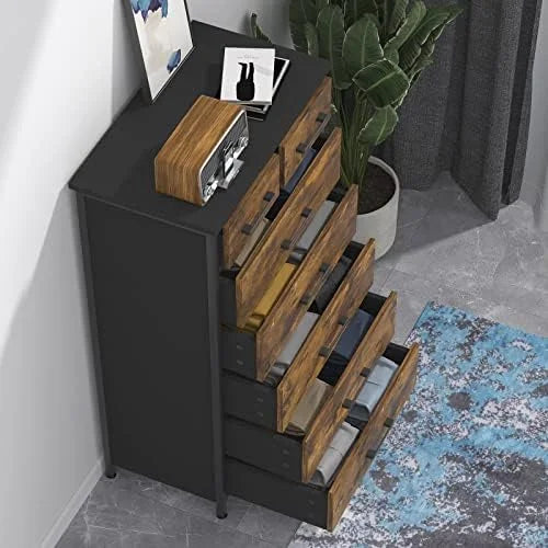 6 Drawer Industrial Wood Dresser E4886