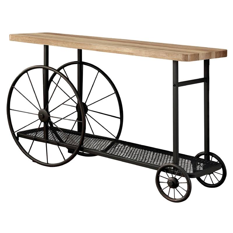 Sand Black Caster Wheels Console Table Z393087
