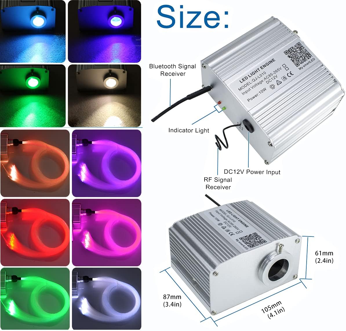 300pcs 0.75mm 9.8ft LED Fiber Optic Star Ceiling Light Kit G3280